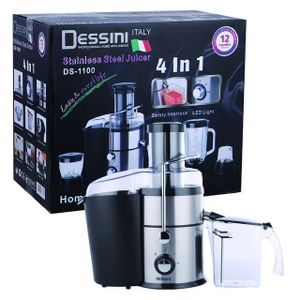 Dessini  Italy Ds-1100 Stainless Steel 4 In 1 Juicer-Clear/Black