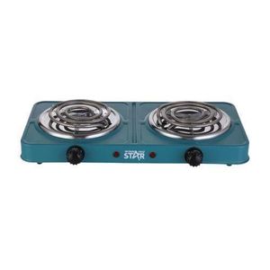 Winningstar 1000W+1000W Double Burner Heater Hot Coil With 3*0.75*80cm Charging Cable VDE Plug- Green.