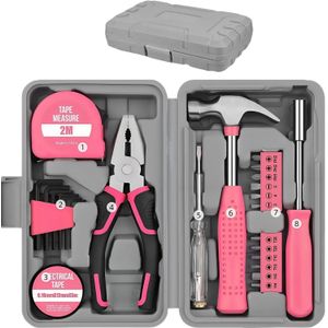TIMBUTUS 24 In 1 Multifunctional Home Repair Hand Tool Set, Pliers, Tape Measure, Hammer, Wrench, Screwdriver – Hardware with Toolbox