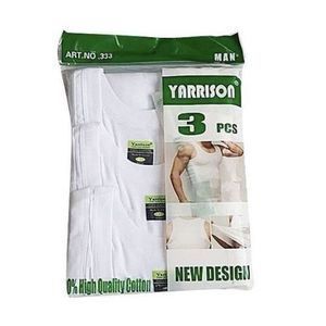 Pack Of 3 Pure Cotton Vests- White