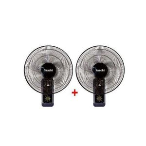 Saachi 16 Inch Wall Fan With 3 Speeds Buy 1 Get 1 Free With A powerful Motor-Black