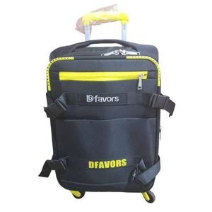 Dfavors A small Travelling Suitcase It Carries 12Kgs It's Purely Cloth It's strong It Has 8-Wheels Extremely Durable It's black Colour It Has Multiple Colours