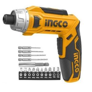 INGCO 8.0V Electric Cordless Screwdriver 6NM 220RPM, Rechargeable Power Drill Driver Set - Multicolor 