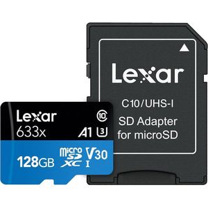 Lexar  SDMI High-Performance 633X Micro SD Card, 128 GB Capacity