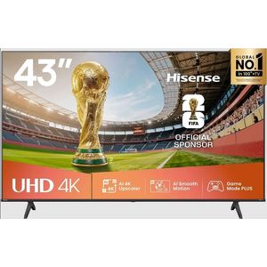 Hisense 43 Inch UHD 4K VIDAA Smart Free To Air Tv 43A6QS - Black 3 Years Warranty