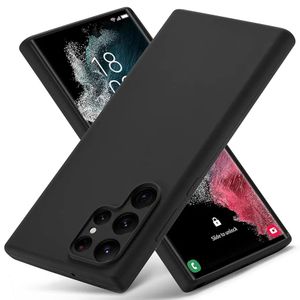 Samsung Galaxy S22 Ultra Case Liquid Silicone, Skin Touch Gel Rubber Case with Soft Microfiber Lining, Cute Slim Full Camera Protection Cover, Black