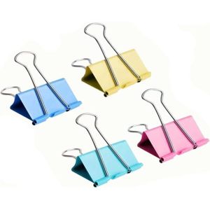 Binder ClipsColorful Foldback Clips,Colorful Stationery Document Money Paper Clips,Metal Bulldog Clips, Paper Clamps, Suitable for Office,School,Home,Kitchen Store 