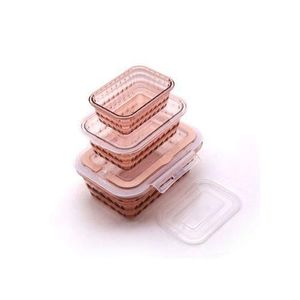 3 Piece Melamine Food Storage Container Box - Pink