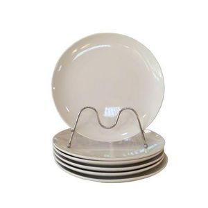 Ceramic 6 Pieces Plates With Curve-White