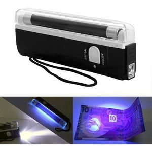 Counterfeit Money Detector, Portable UV Bank Note Checker with Torch Ultraviolet Tube Light Battery Power for Checking Counterfeit, Fake Banknotes - Black