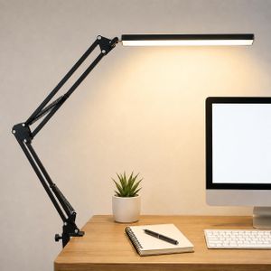 Mythco 80LED Foldable Desk Lamp with Clamp, 3 Color Modes, Eye-Care, Stepless Dimming
