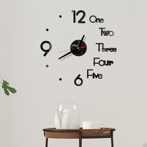 Stick On Wall Clock DIY Large Modern Design Decal 3D