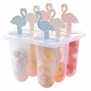 6 Ice Pop Makers, Popsicle Frozen Candy Ice Cream Moulds Tray- Multi-colour .