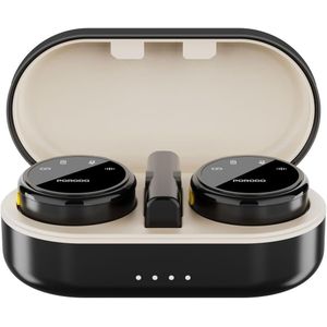Porodo Wireless Microphone Dual Mic with Charging Case & Receiver, Magnet Clips, Low Latency, 24H Working Time, Type-C Connector & Lightning Head Adapter, Portable & Lightweight 