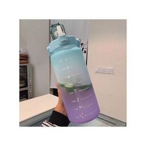 2L Time Marked  Water Bottle- Peach, Blue