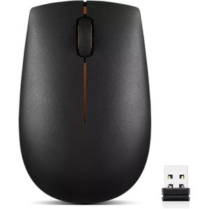 Lenovo 300 Wireless Mouse, Black, Computer Mouse for PC and Laptop with Windows, Ambidextrous Design, 2.4 GHz Nano USB Receiver, 12 Month Battery Life - Multicolor 
