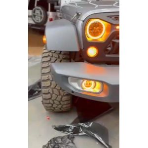 Universal Pair of Car LED Sport Lights with Integrated Amber Indicators - 2-in-1 Driving Fog Lights