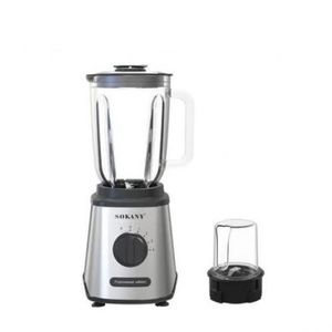Sokany 2 In 1 Stainless Steel Blender 1.5 Ltrs - Silver