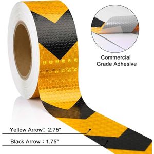 Black and orange or yellow chevron reflector saftey tape 
