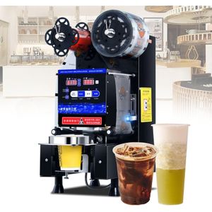 Automatic Professional Commercial Intelligent Bubble Tea Plastic Paper Cup Sealing Machine  500-650Cups/Hour Digital Control Cup Sealer Machine for Milk Tea Coffee Dual Mode Sealer for Sealing PP PET Paper Cups Tea Shop -Multicolor