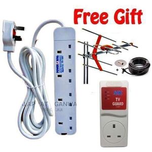 HIGH-GAIN INDOOR/OUTDOOR ANTENNA + FREE HEAVY DUTY 4WAY EXTENSION + FREE TV/FRIDGE GUARD