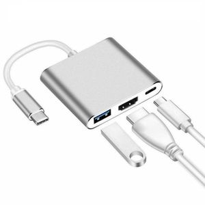 3 in 1 USB C to HDMI Adapter 4K, Multiport Hub with USB 3.0 Port, USB-C Charging-Multi