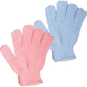 2 Pairs Of Amazing Exfoliating Bath Shower Scrub Gloves 