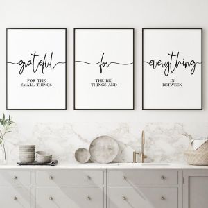 Generic Xim Grateful for everything set of 3 canvas photo frame wall art 