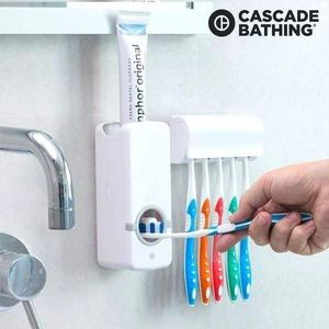 Toothpaste Dispenser + Toothbrush Holder 