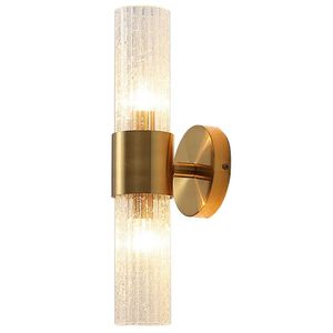 HLED wall lamp featuring a textured glass or acrylic cylindrical diffuser with a gold-colored band and a decorative diamond-shaped backplate.LED wall lamp featuring a textured glass or acrylic cylindrical diffuser with a gold-colored 