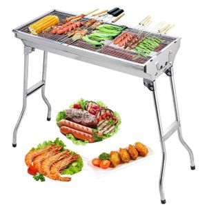 Foldable outdoor BBQ grill 