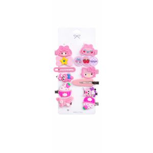 12 Piece Cute Baby Girl Cartoon Hair Clip Set Kawaii Pink Hair Accessories for Kids Perfect Gift Idea