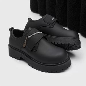 VANHUHU Men's Flat Casual Italian Shoes Black