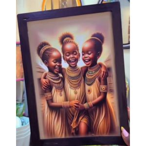Original Babies Connection Sketch Minimalist Framed Wall Art