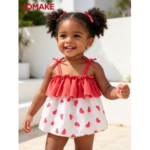 JOMAKE Children's top, 6 months to 4 years, red heart motif, camisole top