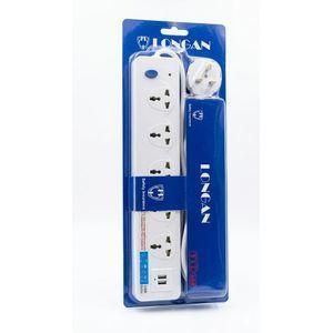 Logan Longan 5 Ways Multifunctional USB Extension Cable Socket  - White
