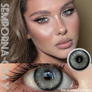 Horien Contact Lens 1Pair/2PCS Colored Yearly Contact Lenses for Eyes - Gray