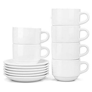 Restaurants And Office 6 Piece Cups And 6 Saucers -White.