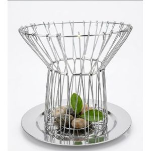 Flexible Stainless Steel Folding Basket – Multi-Functional Collapsible Fruit Bowl, Decorative Table Flower Vase Holder & Kitchen Steamer (Silver)