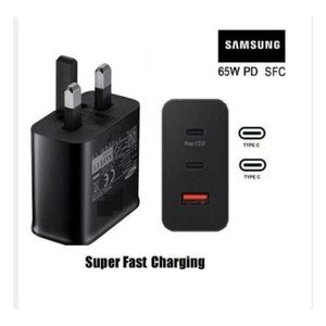 Samsung 65W Twin Pd,USB Phone Charger With C To C Cable, - Black