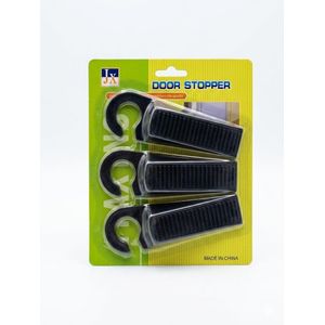 3-pack Door Stops Rubber Security Wedge for Bottom of on Carpet Concrete Tile Linoleum Wood Heavy Duty Door Stoppers