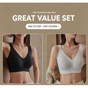 Large Size Double Pull Down Bra for Women Big Busts No Underwire T-Shirt Bra with Chest Lifting Side Slings Anti-Bust Deflection