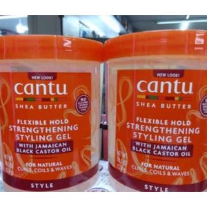 Cantu Shea Butter Flexible hold strengthening styling gel with jamiaican black castor oil For Curls ,Coils & Waves -524g