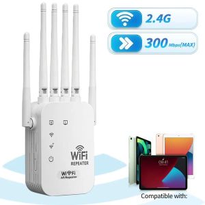 300Mbps WiFi Extender & Long Range Signal Booster - 2.4GHz Wireless Repeater - WHITE