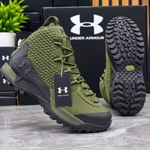 Men's Tactical High-Top Outdoor Boots with Rugged Grip Sole – Olive Green/Black