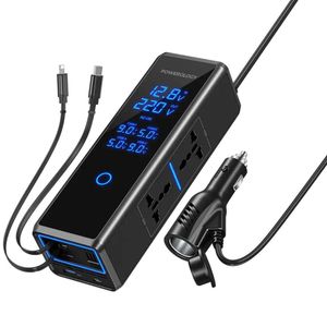 Powerology 300W x2 AC Socket Car Power Inverter - Black