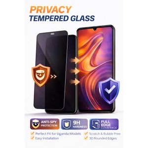 Itel P55 Privacy Tempered Glass Protector Screen - Anti-Spy - Full Edge-to-Edge guard