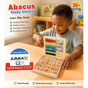 Wooden Montessori Abacus Math Learning Toy – Educational Counting & Number Study Blocks for Kids 3+