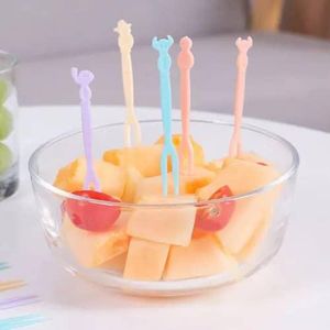 All Functions Disposable Fruit Forks 30pcs  - Blue