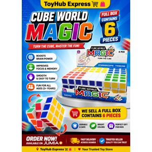     3x3 Magic Cube Puzzle – Brain Teaser Educational Toy (Box of 6 Pieces) 
